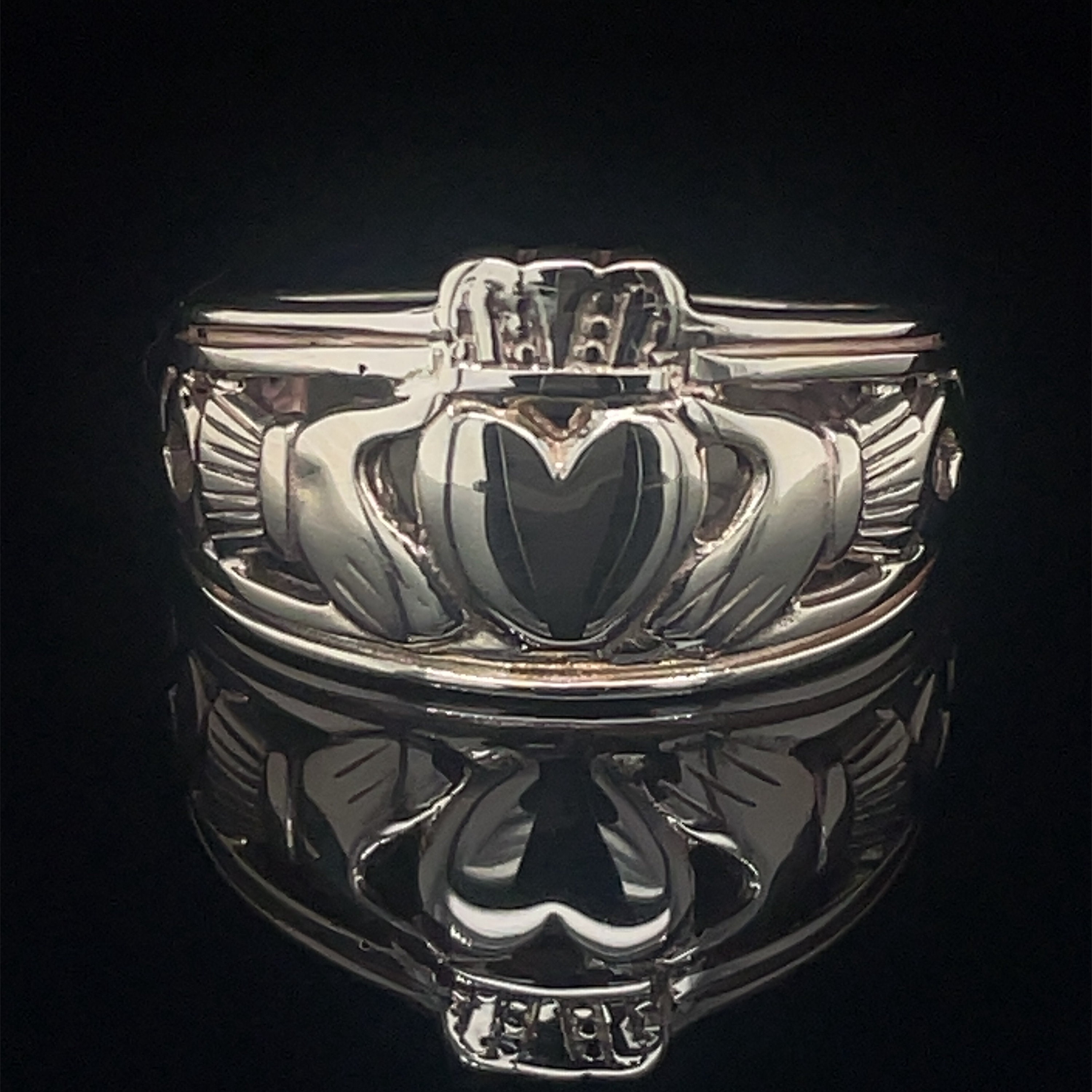 Irish Claddagh ring Large claddagh ring Irish wedding ring Friendship ring heart ring celtic weave yellow gold claddagh ring