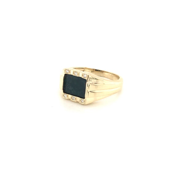 Vintage bloodstone ring, gold bloodstone ring, si… - image 6