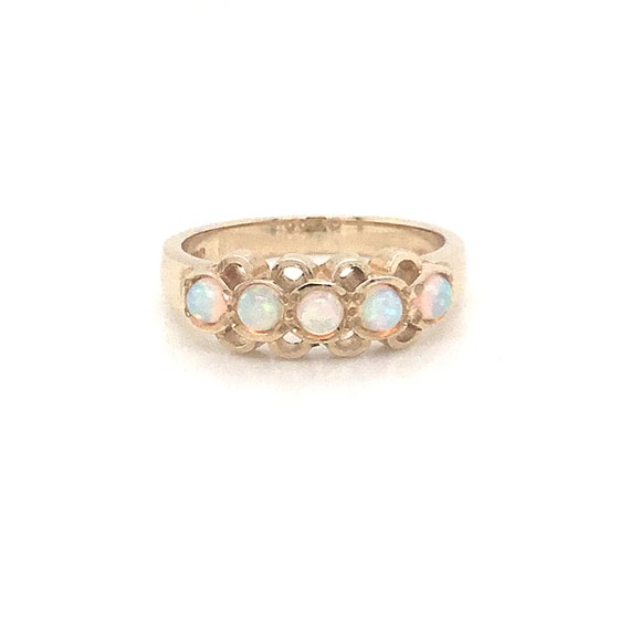 Vintage opal dress ring, opal eternity ring, larg… - image 1