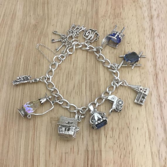 Vintage charm bracelet,vintage charm,large charm b