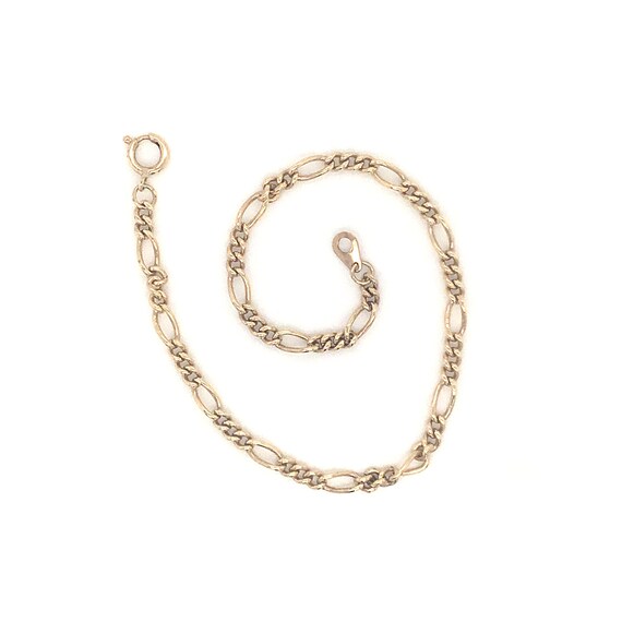 Vintage gold Figaro bracelet, fine gold bracelet,