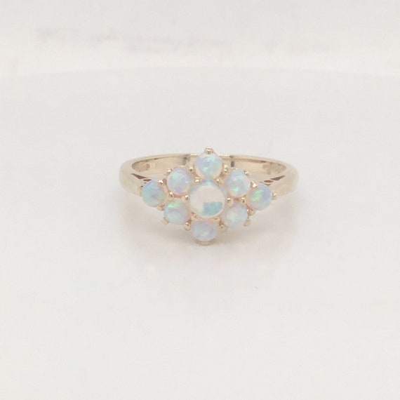 Vintage opal cluster ring, gold opal ring, opal cl