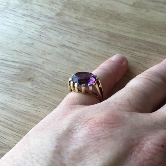 Vintage amethyst dress ring,oval amethyst ring,ame