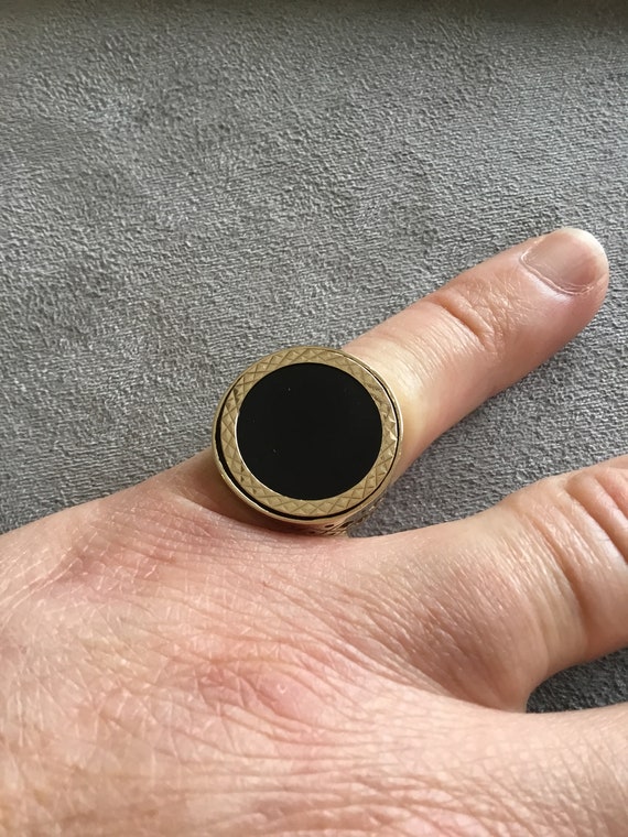 Vintage Black Onyx Ring Sterling Silver Native Americ Gem