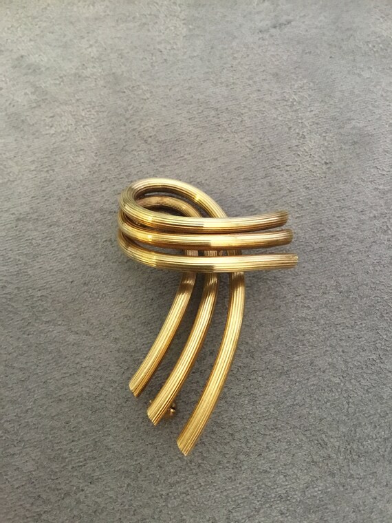 Vintage 14k gold brooch, vintage brooch, weaved br