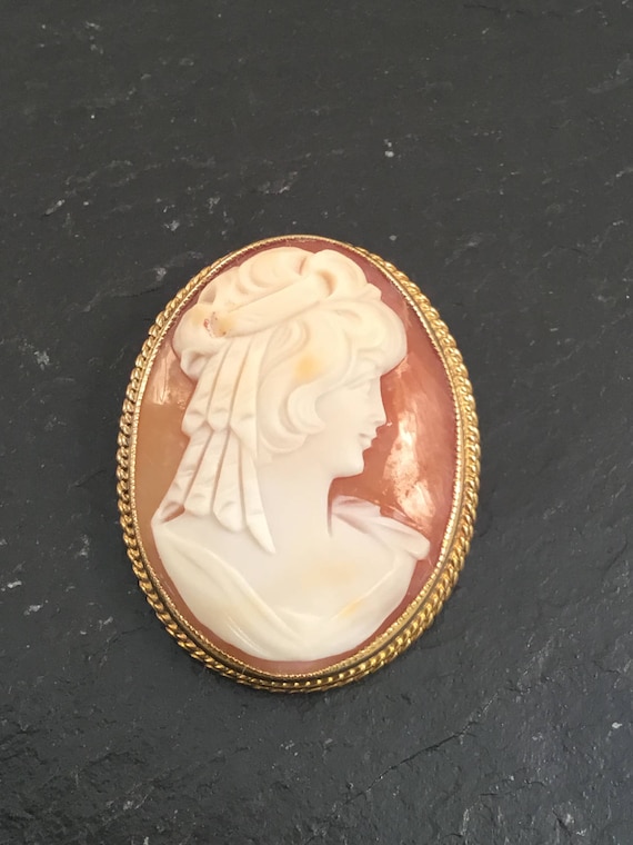 Cameo brooch, cameo pendant,vintage cameo brooch,… - image 1