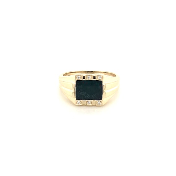 Vintage bloodstone ring, gold bloodstone ring, sig