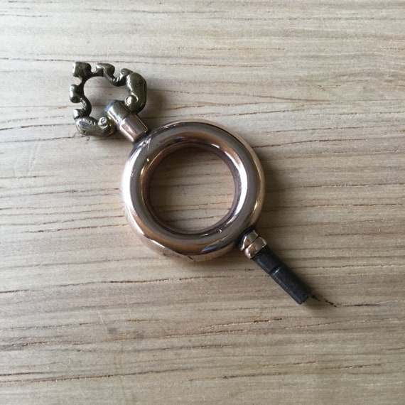 Vintage gold watch key,pocket watch key,gold key,