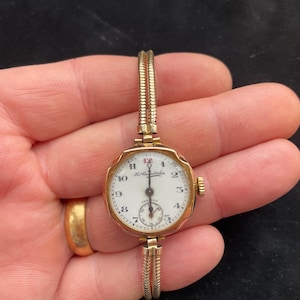 vintage 1930’s gold watch, ladies wrist watch,English watch,wind up watch, mechanical watch,old watch,yellow gold watch, cocktail, Rolex