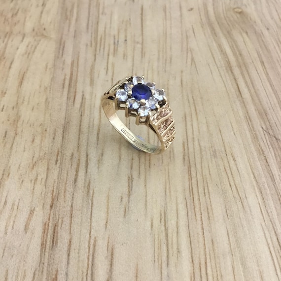 Emerald ring,vintage emerald ring,gold emerald rin