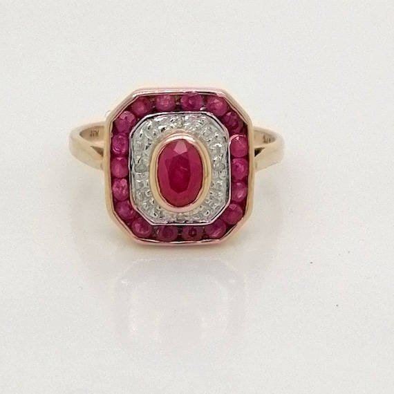 Vintage ruby and diamond ring, Ruby engagement rin
