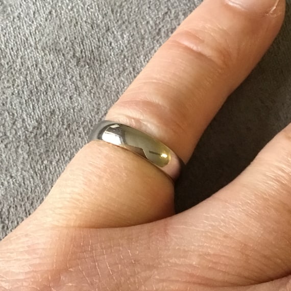 White gold wedding band, vintage wedding ring, d s