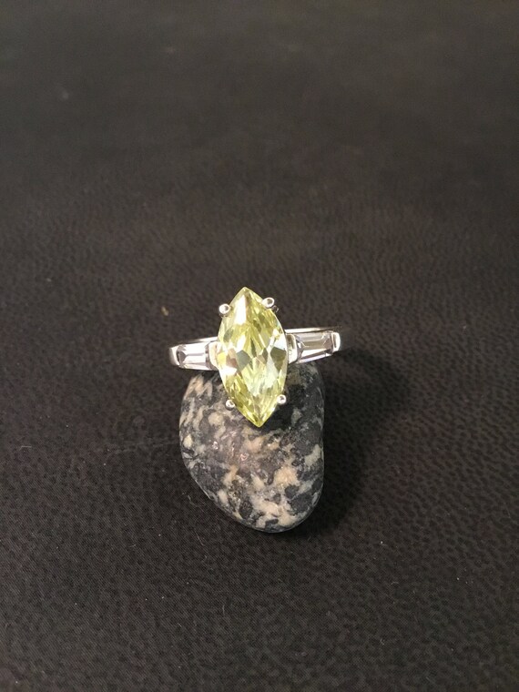 Citrine dress ring, marquise cut Citrine ring, sil