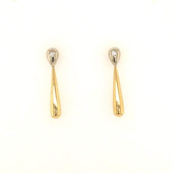 Vintage Diamond drop earrings, long drop earrings,