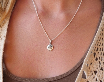 Lotus Necklace Silver Meditation Jewelry Flower Pendant Boho Spiritual Yoga Necklace encouragement Gift for woman best friend gift for her