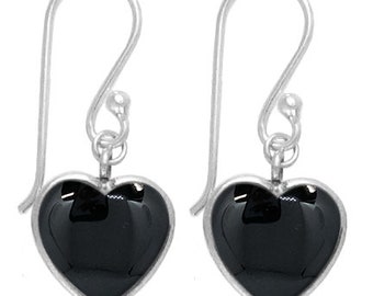 Black Onyx Earrings - 925 Sterling silver Dangling Earrings with Black Onyx Stones - Hand Made - Boho Jewelry - Natural Stones