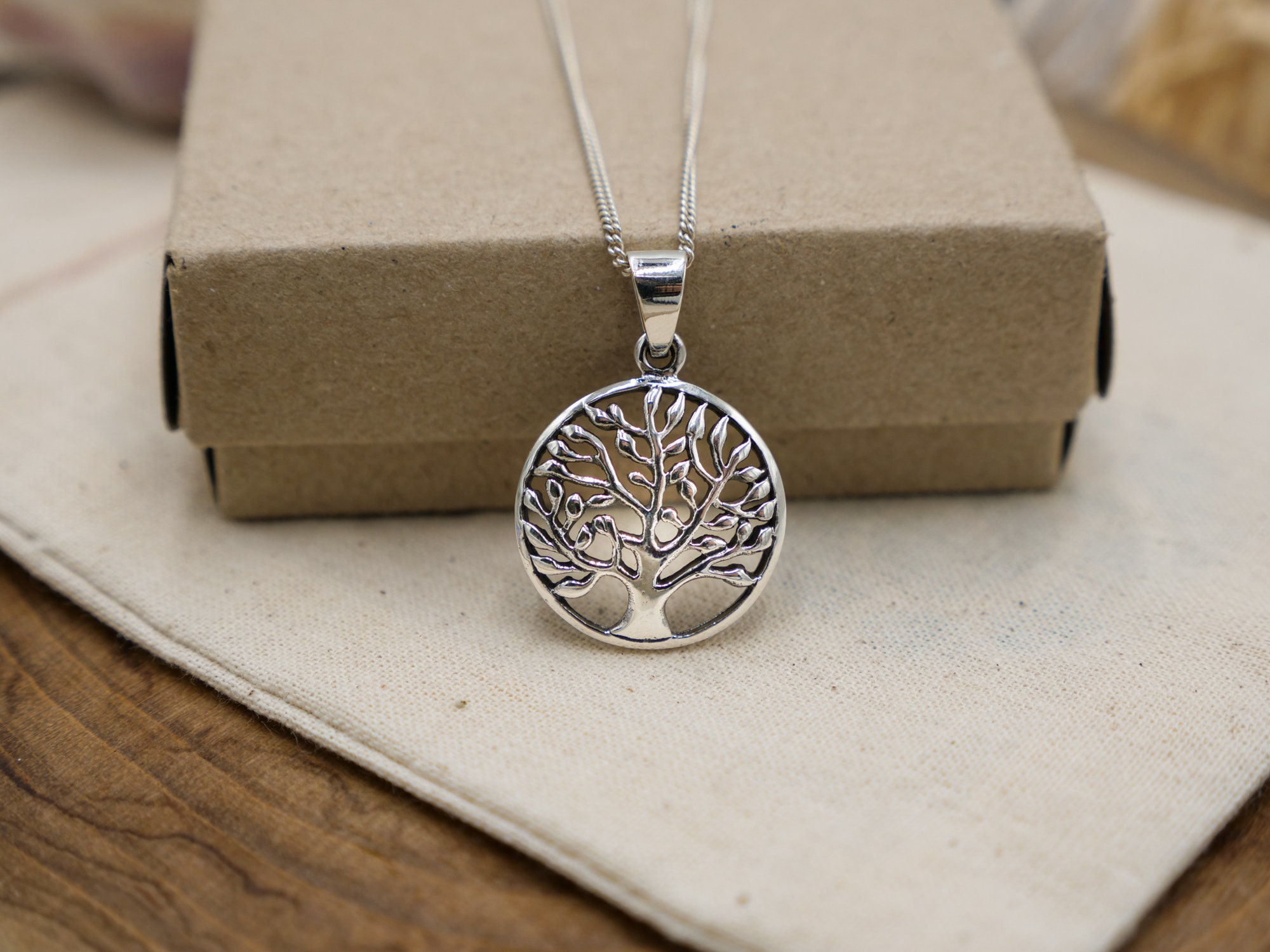Silver Tree of Life Pendant With Chain 925 Sterling Silver Handmade ...