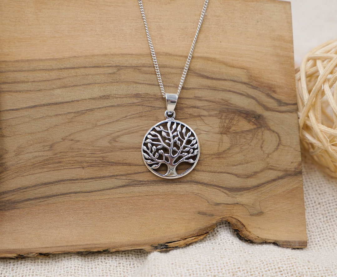Silver Tree of Life Pendant With Chain 925 Sterling Silver Handmade ...