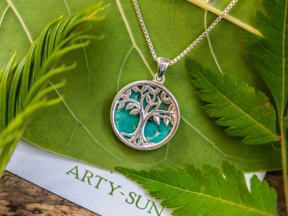 Turquoise tree of life necklace online
