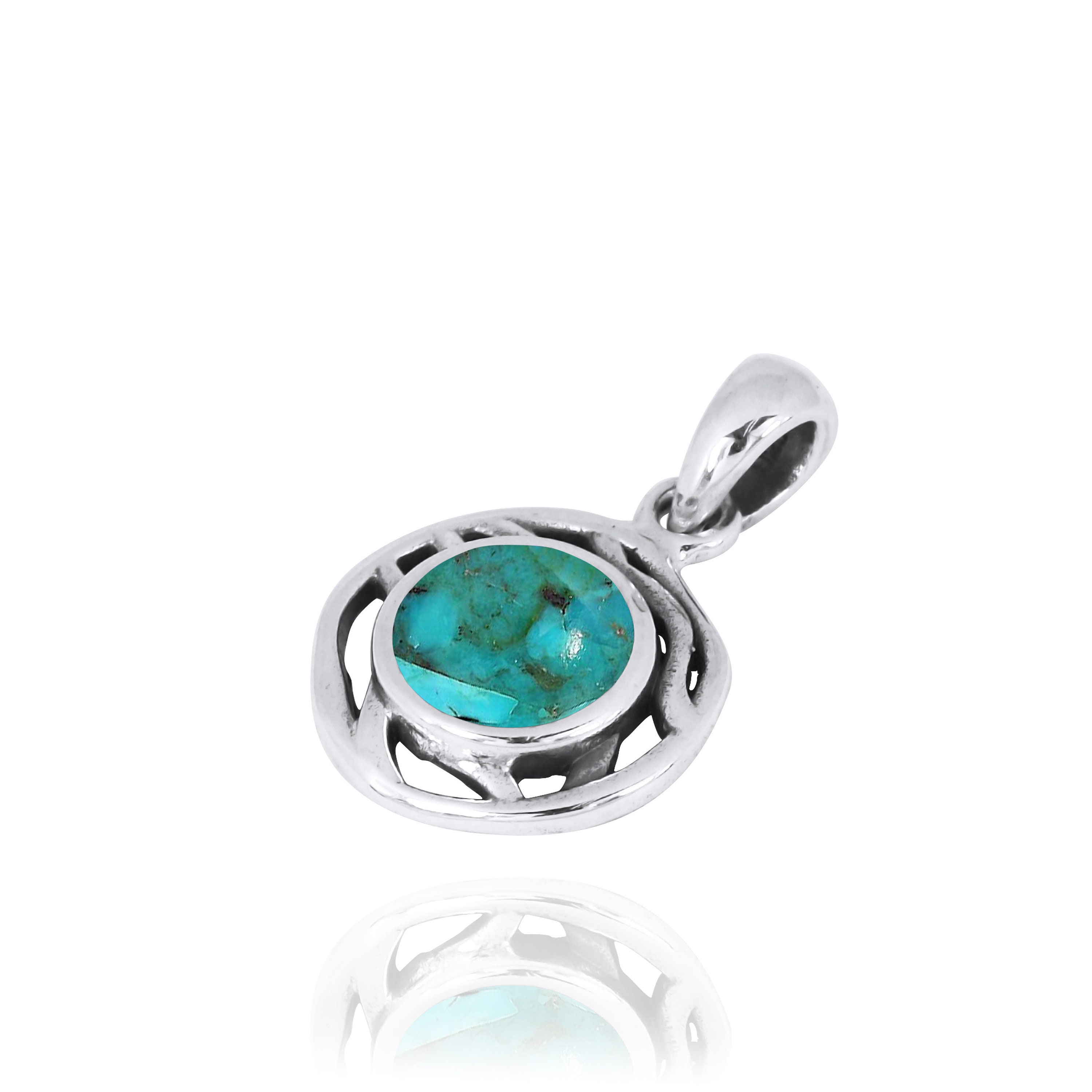 Jeweloporium Collana con ciondolo rotondo fatto a mano in agata, pietra