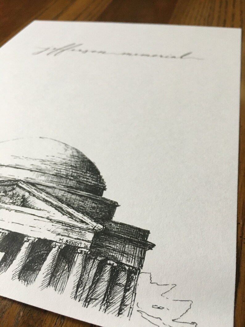 Jefferson Memorial Print of Pen & Ink Architecture Sketch Etsy