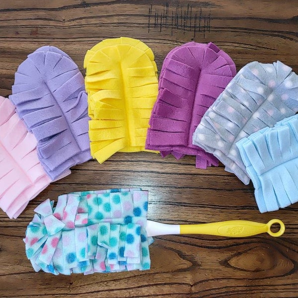 Washable fleece duster. Double sided. Eco-friendly. Reusable duster. Fits standard duster handles.