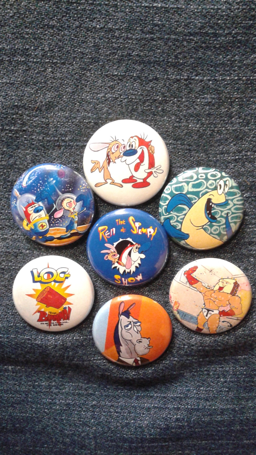 Ren and Stimpy Set 1 Pins Pinback Buttons Etsy