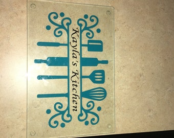 Monogram Glass Cutting Board
