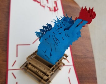 Statue of Liberty, New York, Architecture Pop Up Greeting Card