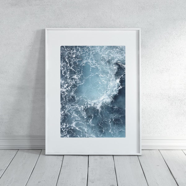 Sea Foam Photography Wall Print, Ocean Wall Poster, Seaside Wall Art Print