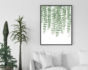 Botanical Hanging Watercolour Wall Art Print