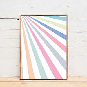 Colourful Pastel Wall Print, Bright & Cheery Wall Art, Fun Wall Decor, Rainbow Wall Prints