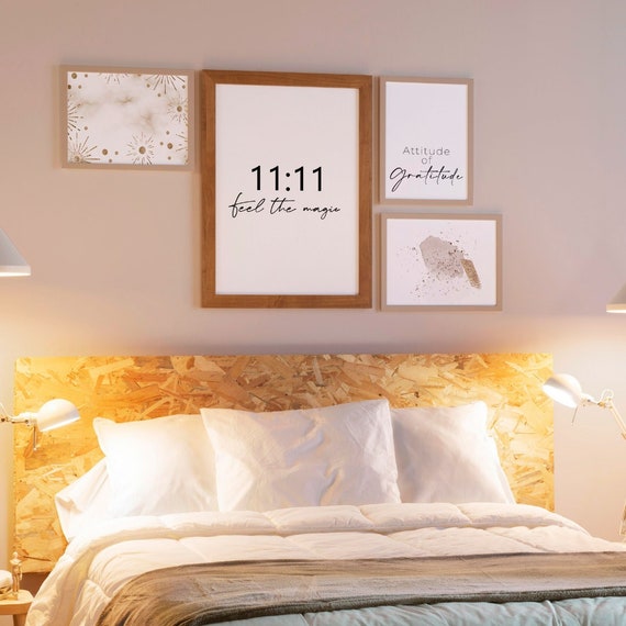Set di stampe per la legge di attrazione, poster da parete beige per camera  da letto