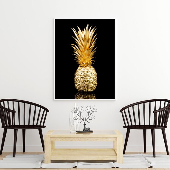 Estampado de pared de piña metálica Decoración de cocina de - Etsy España Estampado de pared de piña metálica Decoración de cocina de - Etsy España
