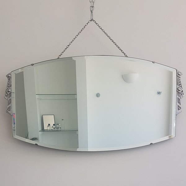 SALE 40% OFF!!! Art Deco Mirror With Chrome Sides