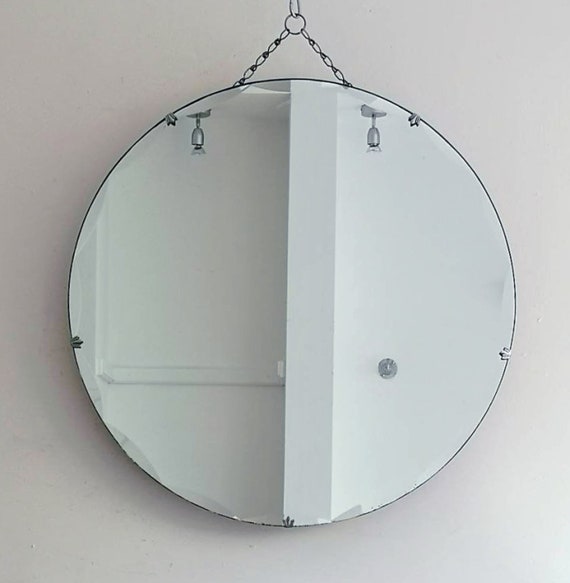 Impressive Sized Scalloped Extra Large Round Mirror With Beautiful Refraction
