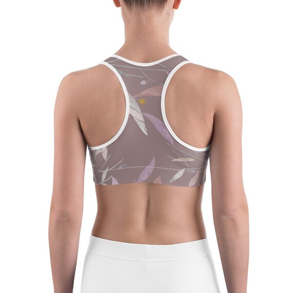 Bronze leaf print sports bra, Yoga clothes for hot yoga, gym, workout top. Racerback bralette, gift for yogi. Ladies activewear, crop top. Bronze leaf print sports bra, Yoga clothes for hot yoga, gym, workout top. Racerback bralette, gift for yogi. Ladies activewear, crop top.