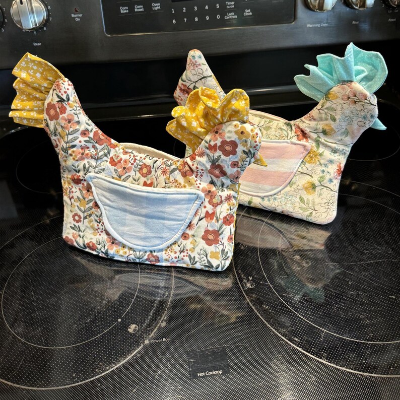 Henny Helper Hot Pad Sewing Pattern | Chicken Pot Holder Mitt DIY ...