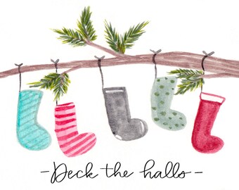 Deck the Halls, deck the halls card, Christmas card