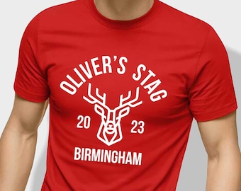 Personalised Stag Do T-Shirt with Name and Number, stag weekend Party, Custom Men&#39;s Wedding, Groomsman, Soccer, stagdo, party