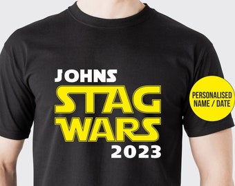 T-shirt personnalisé Stag Wars, soirée de mariage des mariés et des garçons d'honneur