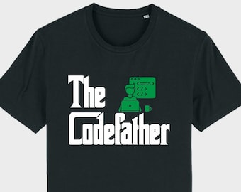 プログラマーのための Codefather ユニセックス T シャツ、プログラマーを目指す人への楽しいノベルティ ギフト、HTML コンピューター コーディング PC/MAC、ハッカー