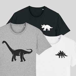 Dinosaur Printed T-Shirt, Adult & Kids, Dinosaur Lover, Apatosaurus, Spinosaurus, Stegosaurus, Triceratops, T-rex, Parasaurolophus