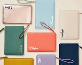 Personalized Bridesmaid PU Leather Accessory Pouch, Hen Party Gift