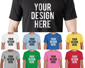 Custom Shirt, Personalised Shirt, Custom T-shirt, Custom tee Printing with your Logo or Design or Text - FREE UK DELIVERY
