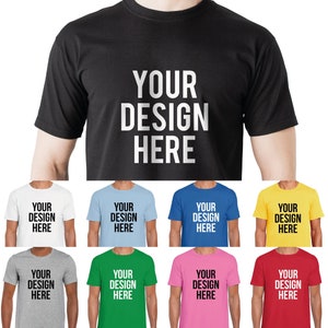 Custom Shirt, Personalised Shirt, Custom T-shirt, Custom tee Printing with your Logo or Design or Text - FREE UK DELIVERY