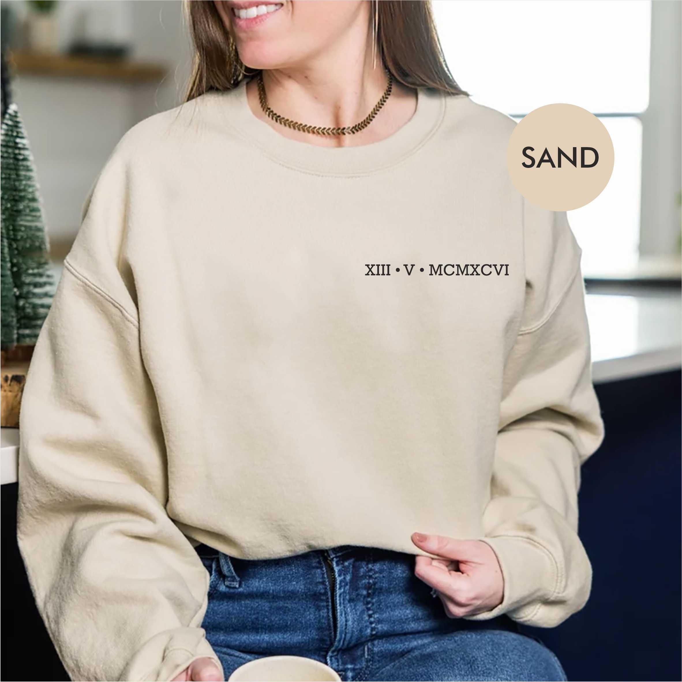 Custom Roman Numeral Sweatshirt, Personalised Anniversary Wedding hoodie, Matching Couple Jumper, Engagement Outfit, Bride&Bridal Party Gift