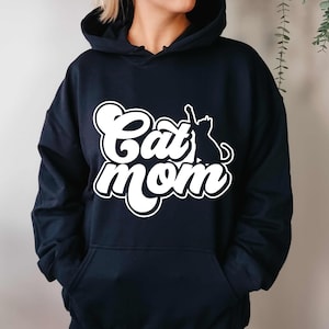 Cat Mom Hoodie – Cat Lover Hoodie – Funny Cat Mom Sweatshirt – Pet Mama Gift – Cute Cat Mom Pullover – Unisex Hoodie for Cat Lovers