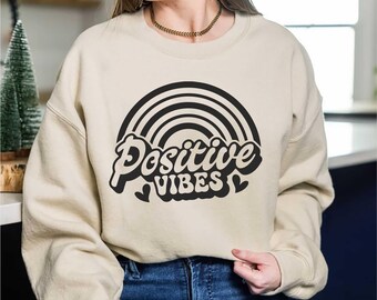 Positive Vibes Fleece Sweatshirt – Uplifting Cozy Design