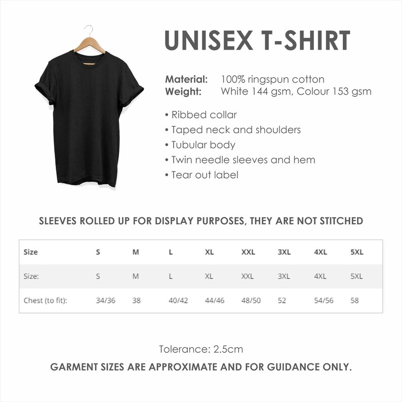 a t - shirt size guide for men and women